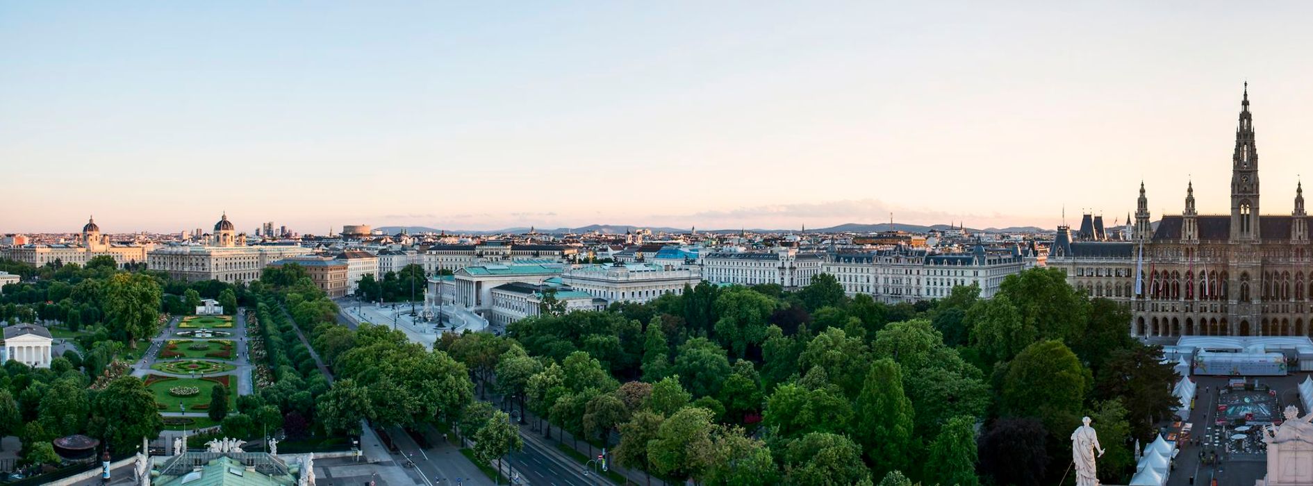 View of the Ringstrasse from the roof of the Burgtheater